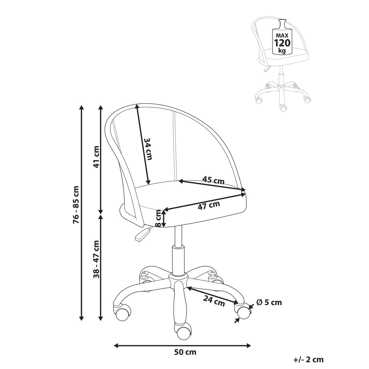 Krzesło obrotowe BALTIMORE Ekoskóra Czarny