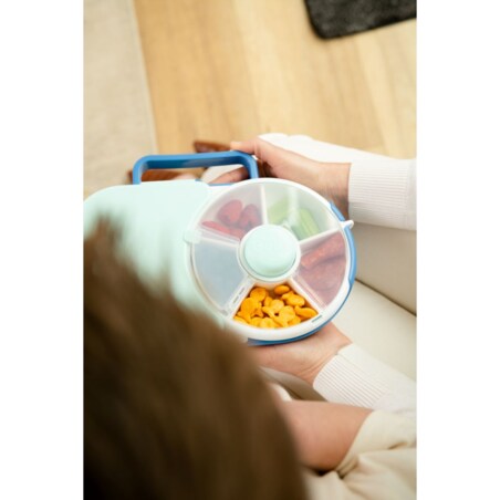 GOBE 2IN1 LUNCHBOX & SNACK SPINNER śniadaniówka dla dzieci, Blueberry blue