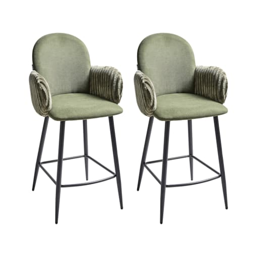 Zestaw 2 krzeseł barowych AMITY Zielony