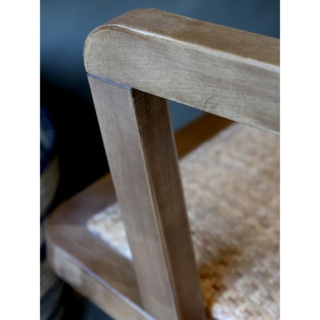 Krzesło biurowe retro z podłokietnikami i plecionką wiedeńską