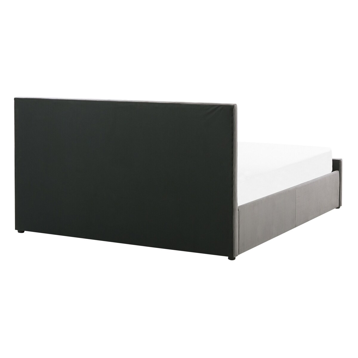 Łóżko z pojemnikiem welurowe 140 x 200 cm szare ROCHEFORT