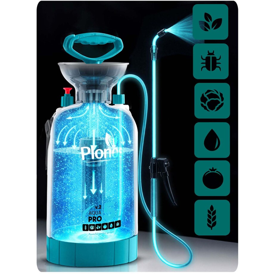 Opryskiwacz ciśnieniowy ręczny Plonos PL-605 ogrodowy 5l z regulowaną lanca dysza