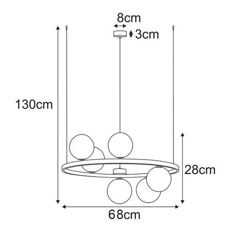 Lampa wisząca K-5695 z serii SATURNO