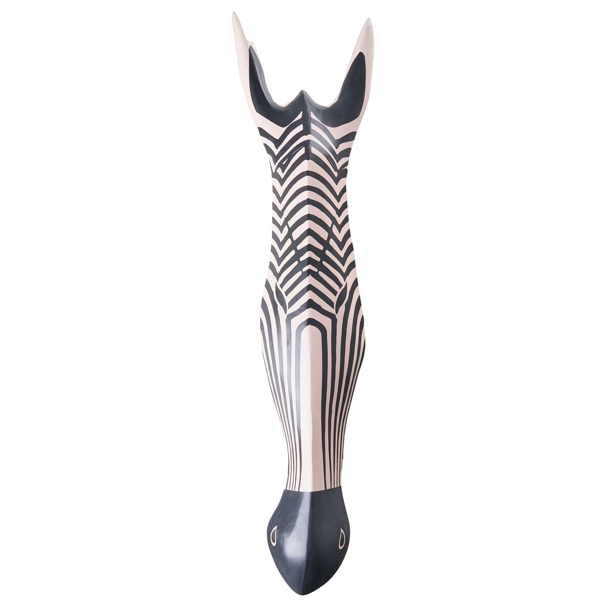 Dekoracja ścienna Zebra GBOKO Drewno mango 80 cm Czarny/ biały