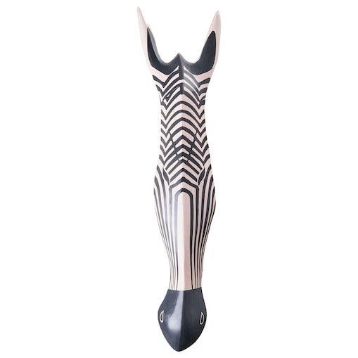 Dekoracja ścienna Zebra GBOKO Drewno mango 80 cm Czarny/ biały