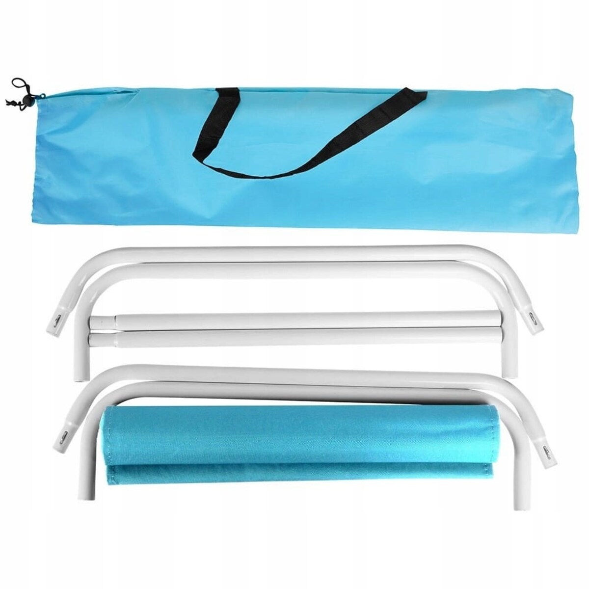 Leżak Plażowy Składany z Poręczną Torbą Kempingowy Ogrodowy Przenośny Fotel