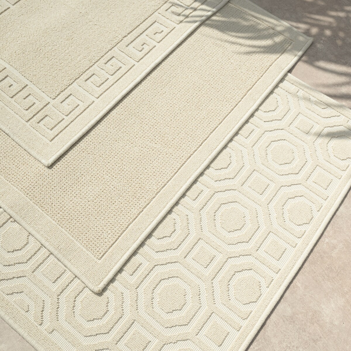 Dywanik łazienkowy Lino 73x135 cm bawełniany grecki beżowy