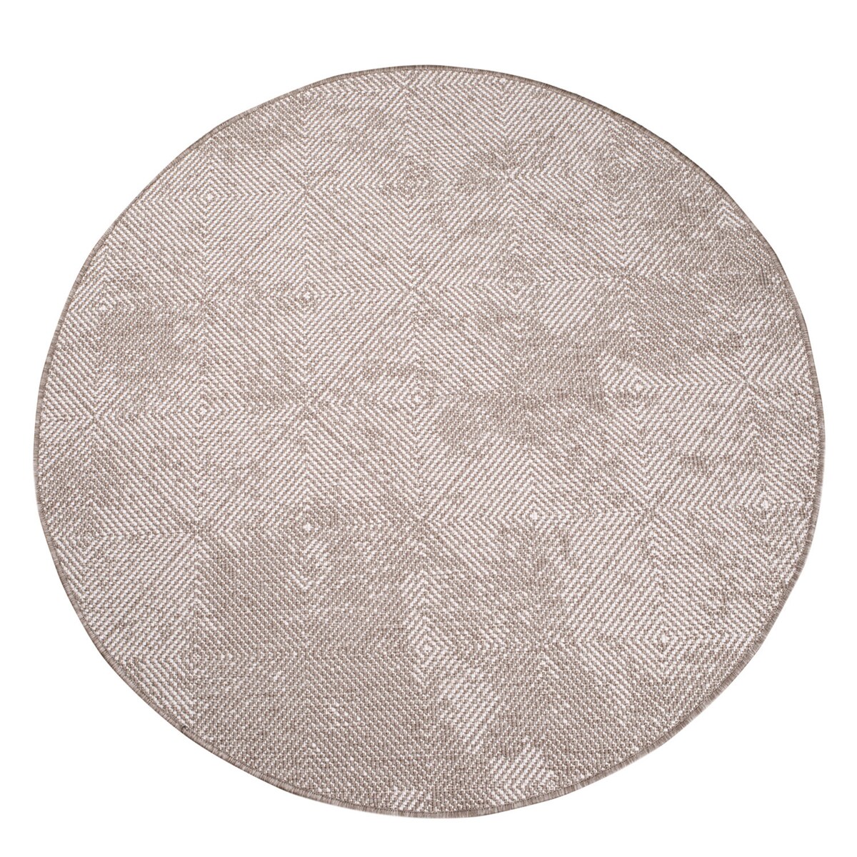 Funkcjonalny dywan okrągły na zewnątrz i do wnętrz, dwustronny DUO 58450 Linen 160x160