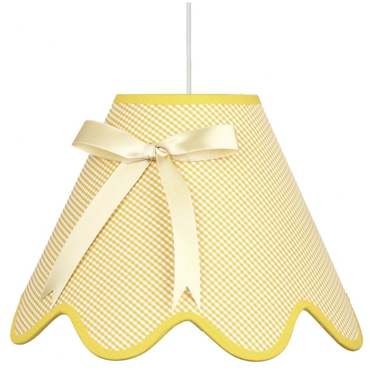 Lampa wisząca Candellux LOLA 31-04673 z abażurem i kokardą, pastelowa do sypialni i pokoju dziecięcego