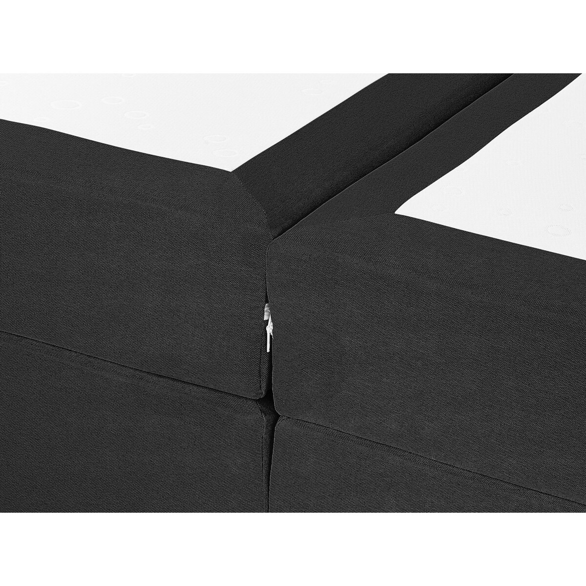 Łóżko kontynentalne tapicerowane 160 x 200 cm czarne PRESIDENT