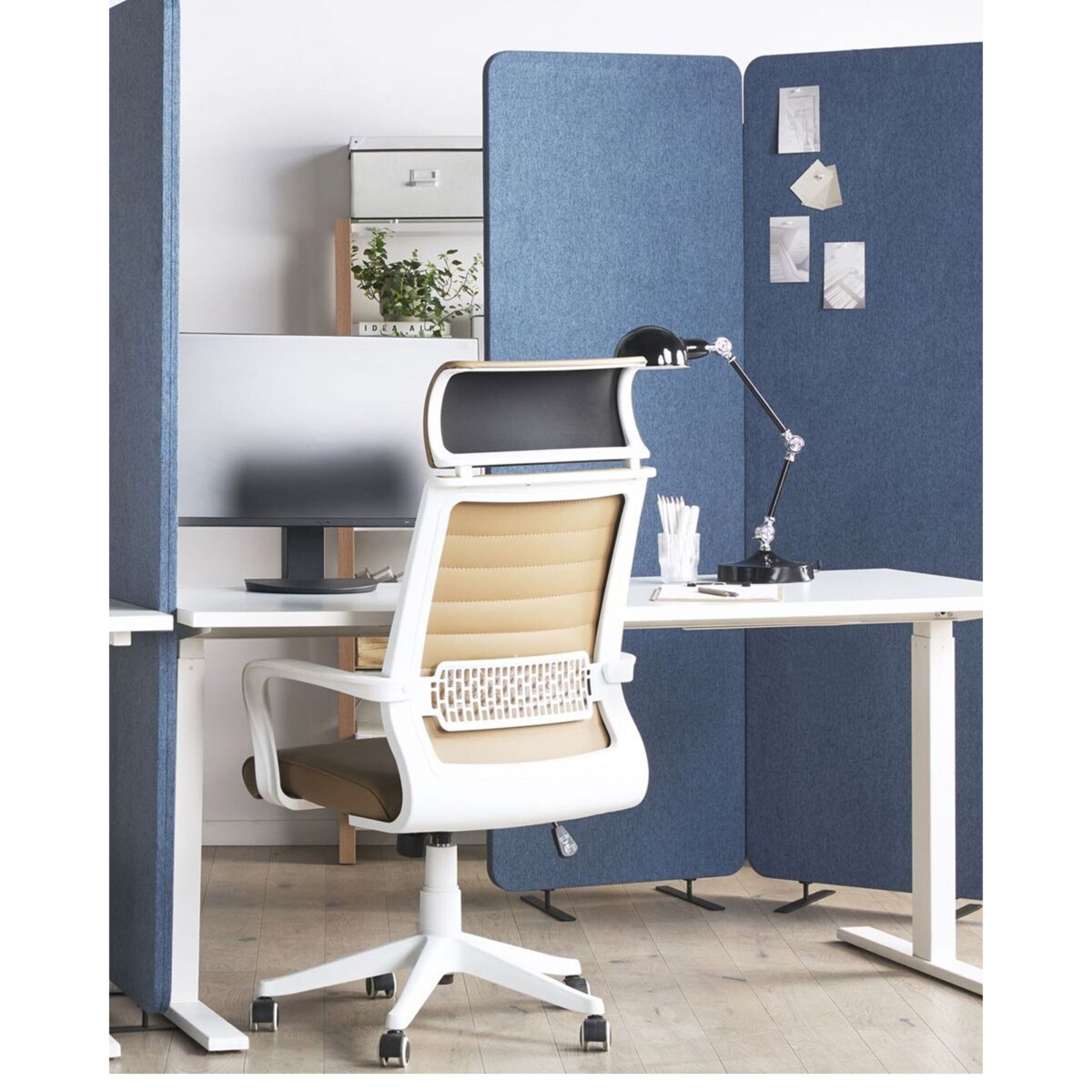 Przegroda biurkowa 184 x 184 cm Niebieski STANDI