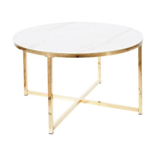 Ława SALMA 80x80 marmur/złota