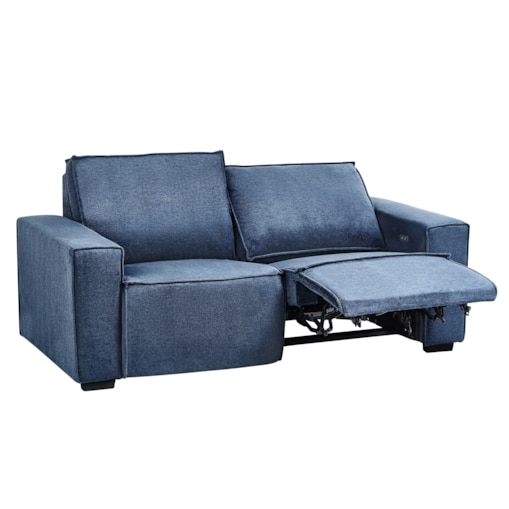 Sofa z elektryczną funkcją relaksu NUKARI Niebieski dla 3 osób