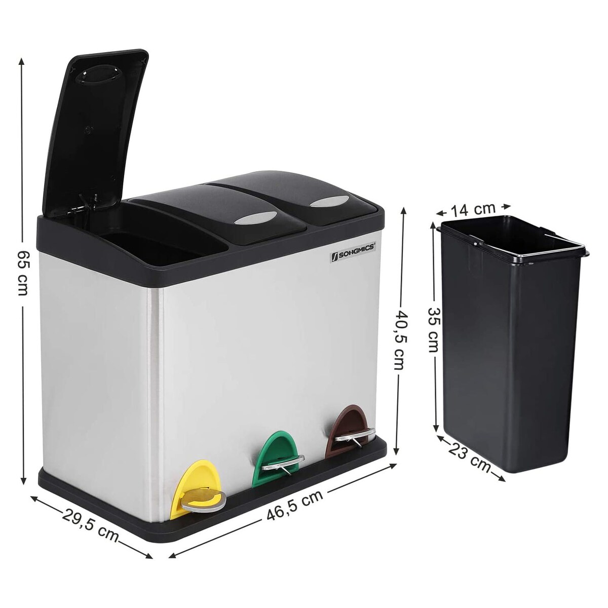 Kosz Na Śmieci do segregacji Srebrny