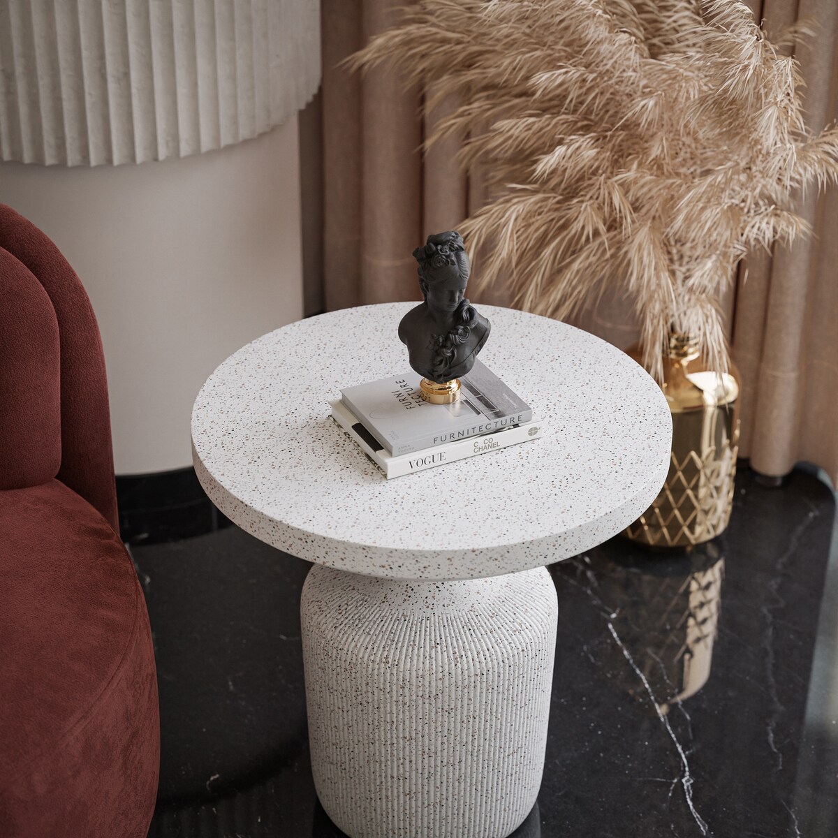 Okrągły stolik kawowy ATHENA biały