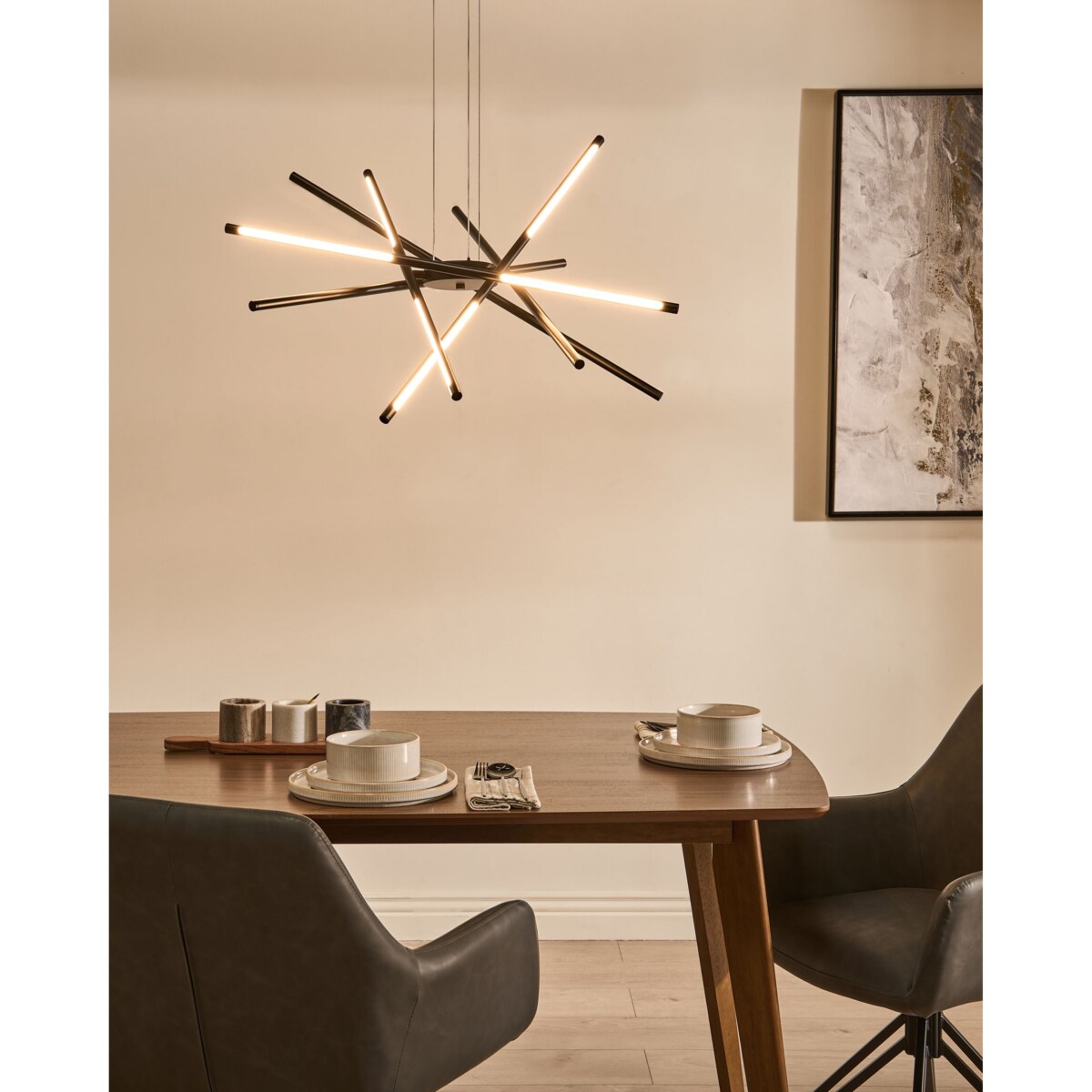 Lampa wisząca LED PALUN Ze ściemniaczem Metal Czarny