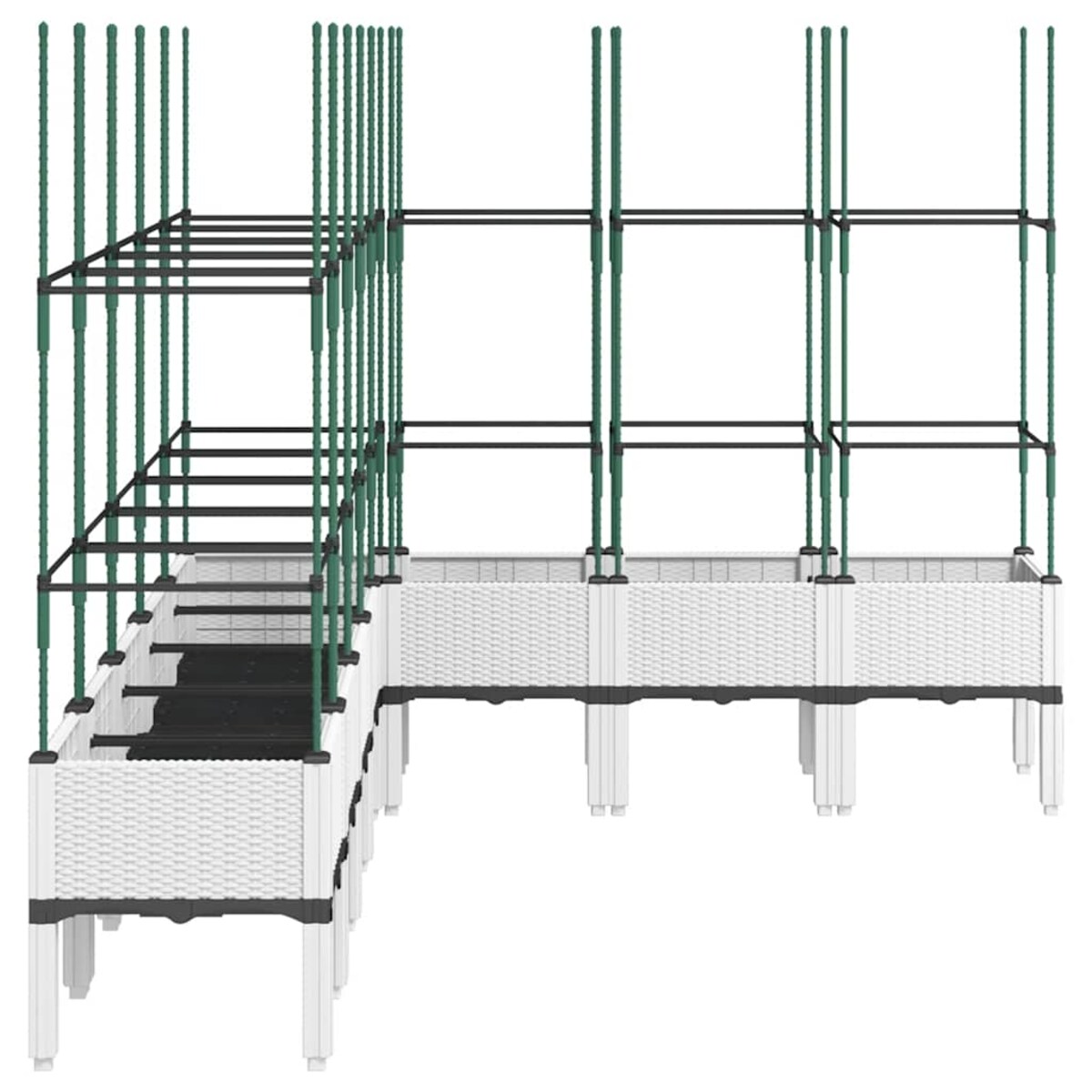 vidaXL Donica ogrodowa z kratką, biała, 200x160x142,5 cm, PP