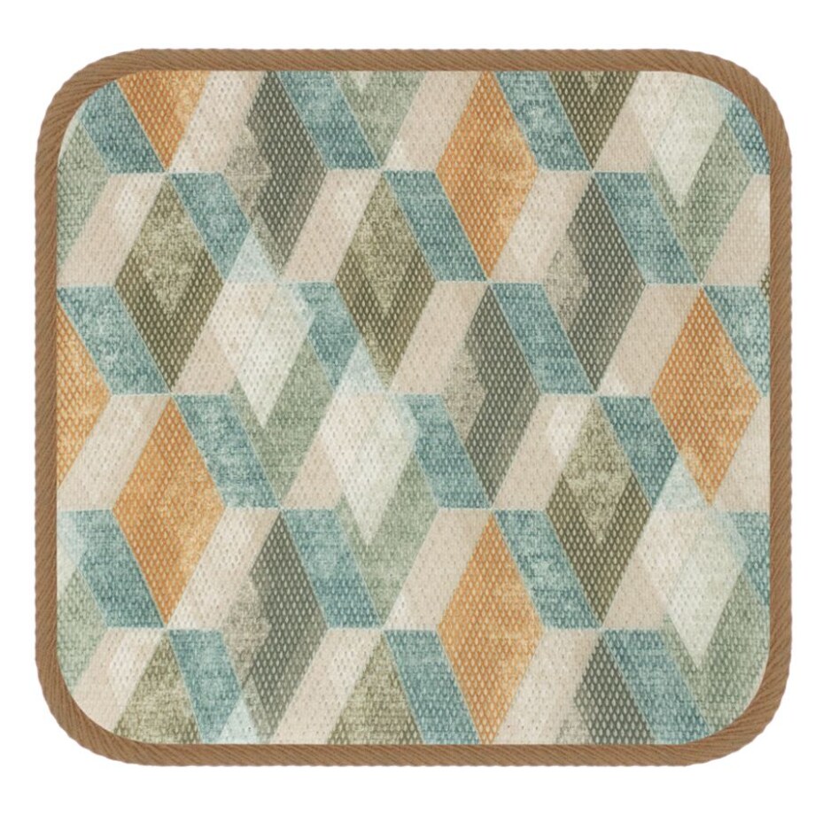 Wodoodporna poduszka na krzesło i meble ogrodowe 40x40 beżowa romby