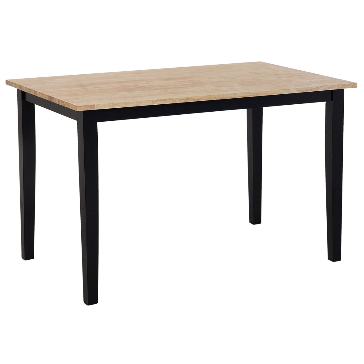 Zestaw do jadalni stół i 4 krzesła drewniany jasny z czarnym HOUSTON