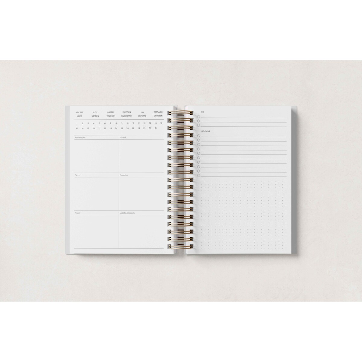 PLANNER NIEDATOWANY TYGODNIOWY – WHITE BEET