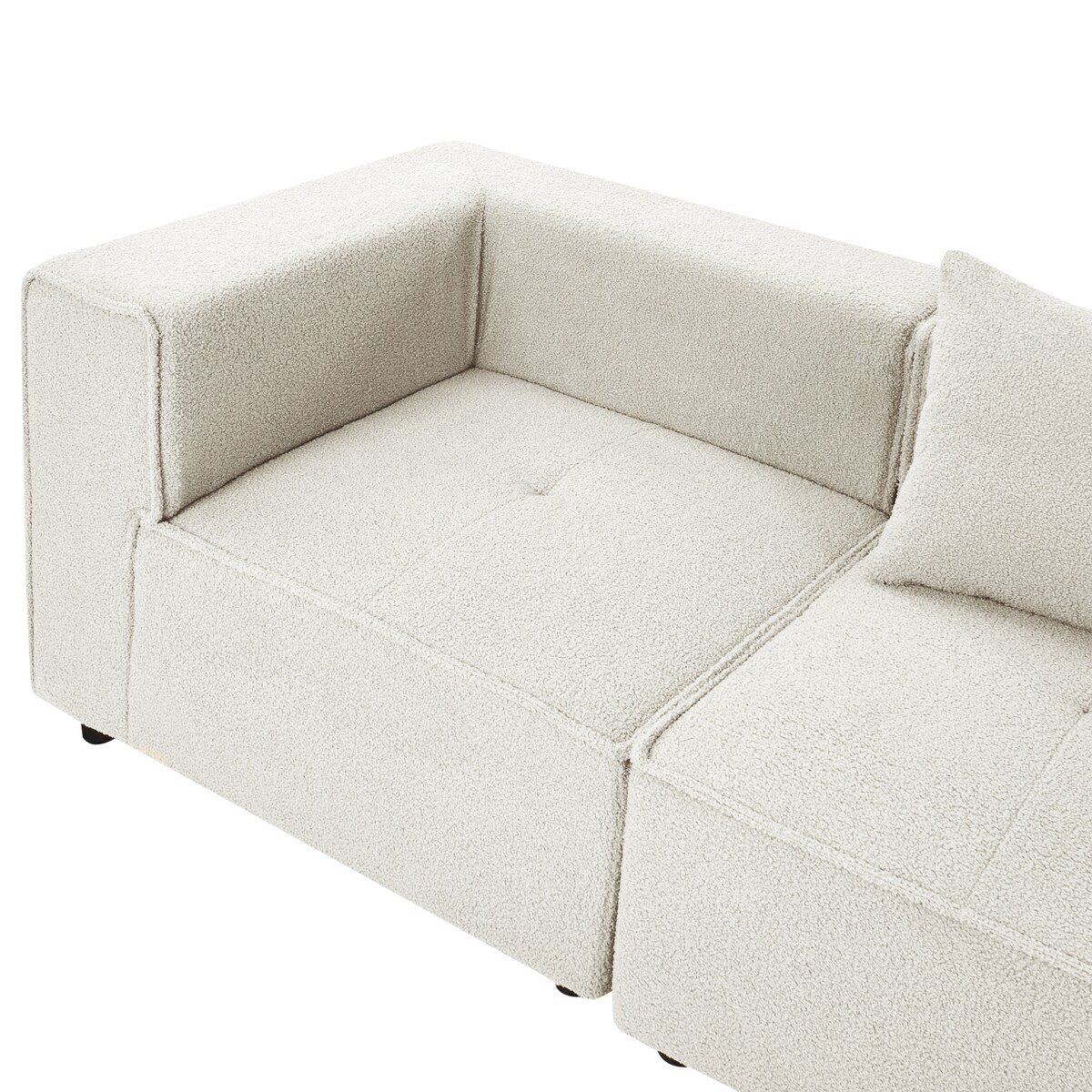 Sofa modułowa dla 3 osób AXEBO Boucle Złamana biel