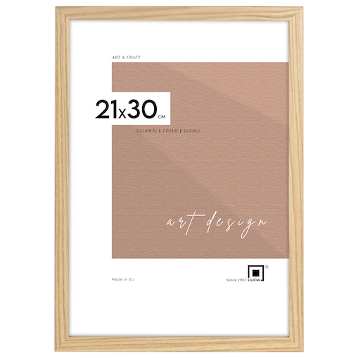 Brązowa ramka na zdjęcia 21x30 cm A4 rama MDF z plexi klasyczna ramka zawieszka stopka