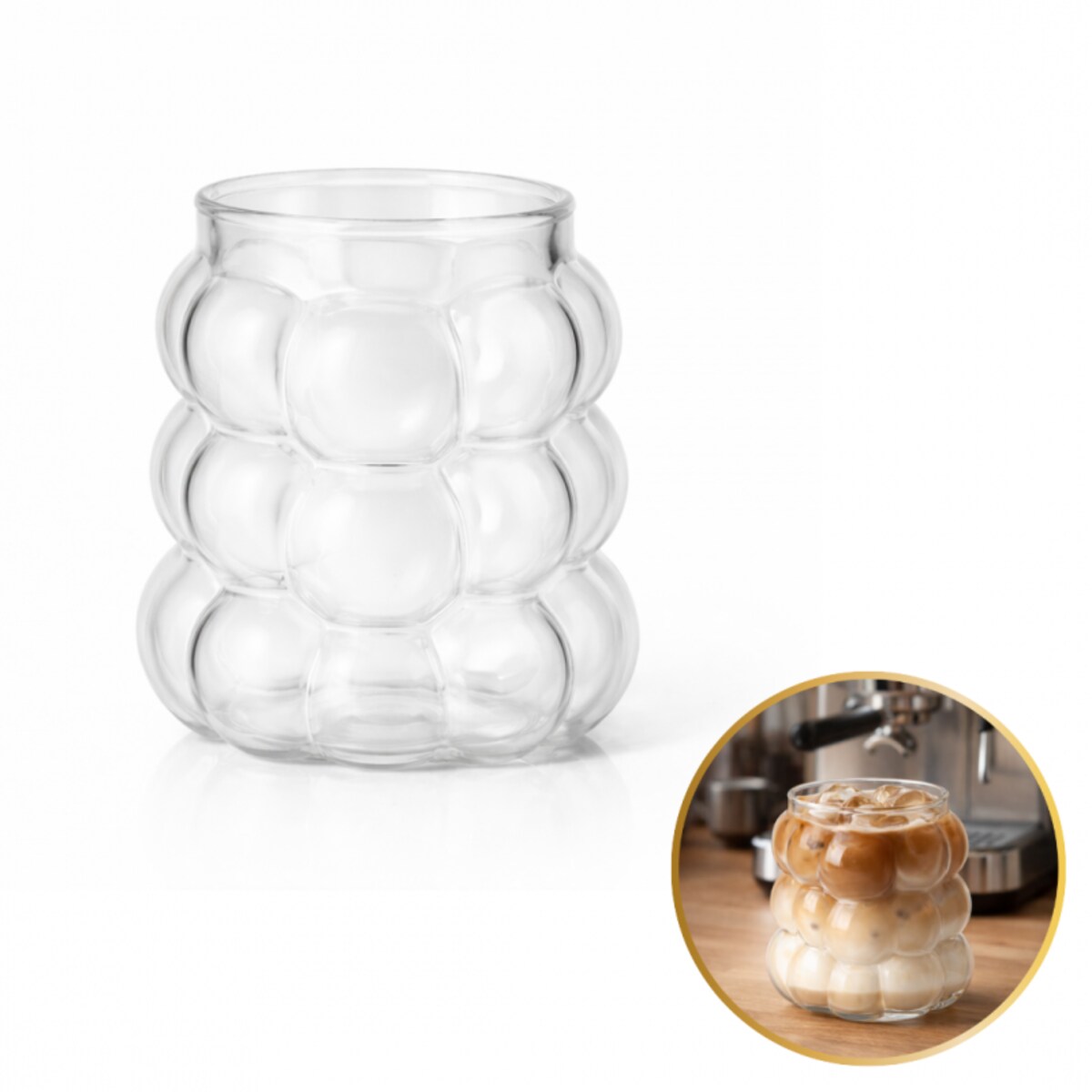 Szklanka 350ml Bubble 1 szt do kawy latte drinków SZK197