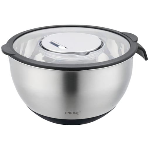 Miska kuchenna wielofunkcyjna z funkcją tarki do warzyw 24cm 5L 5 ele KINGHOFF szara