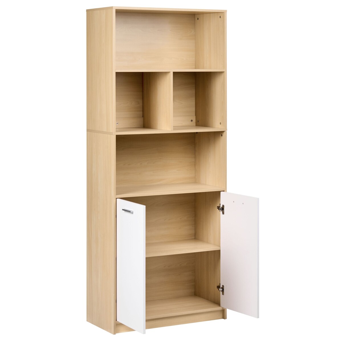 Regał 2-drzwiowy ZEHNA Jasny brąz/ biały