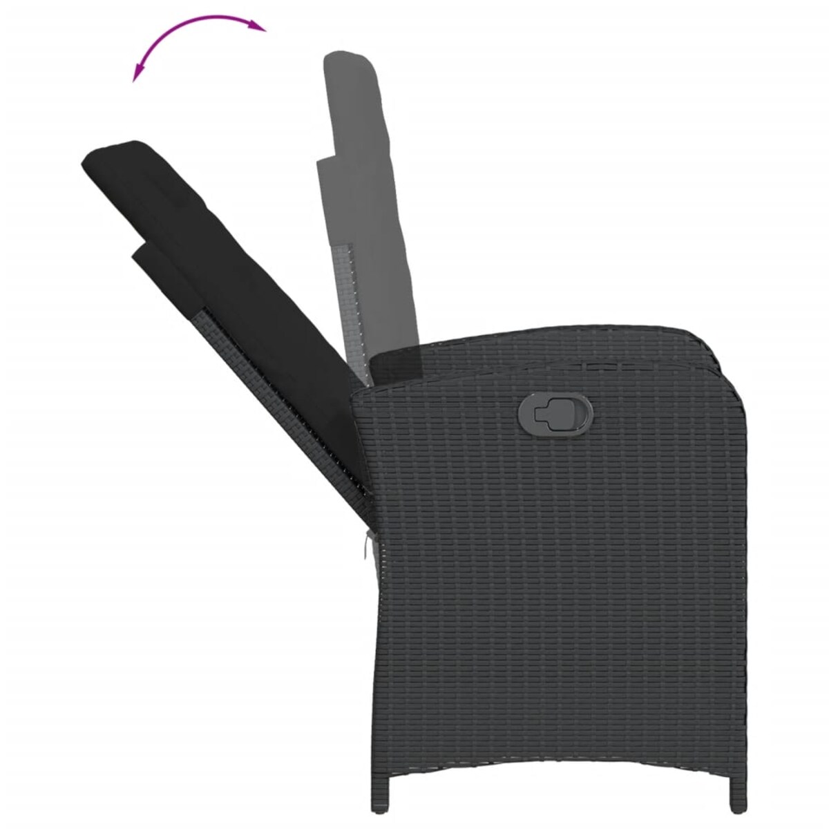 vidaXL 5-cz. zestaw mebli ogrodowych z poduszkami, czarny, polirattan