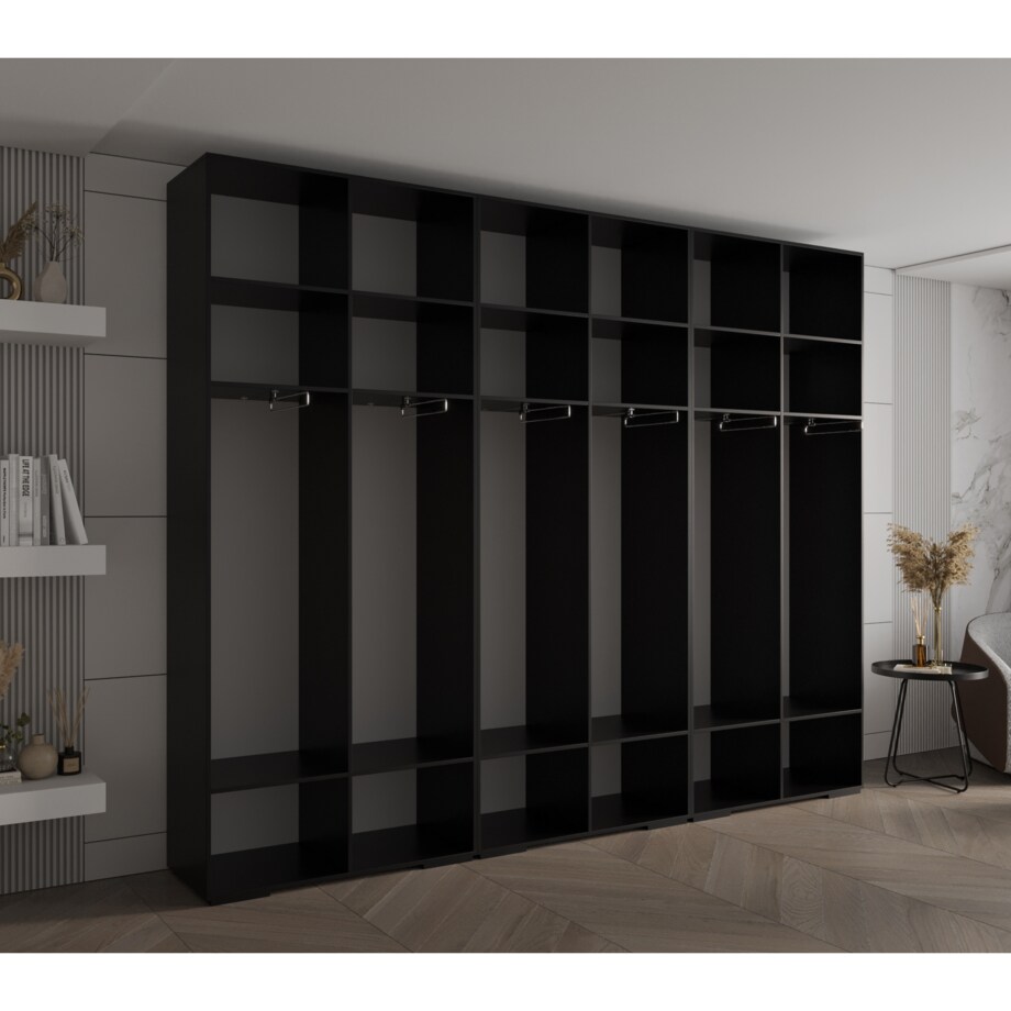 Szafa ubraniowa Garderoba INOVA 4 3SZ Czarny+Czarny