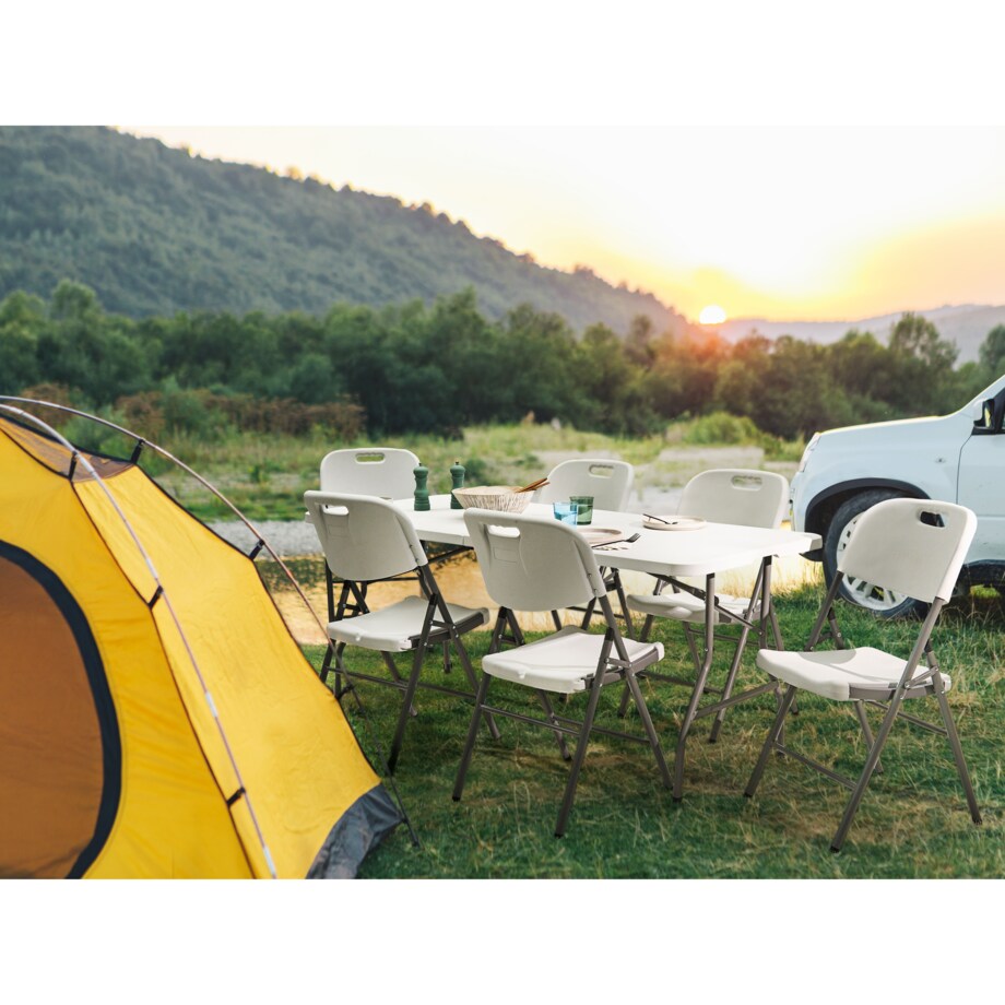 Zestaw ogrodowy dla 6 osób CUGNOLI Składane Biały