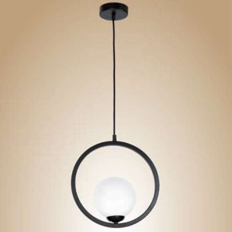 Wisząca LAMPA modernistyczna BOSTON MLP5593 Milagro metalowa OPRAWA okrągła ZWIS szklana kula ball czarna biała