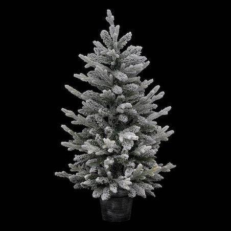 Sztuczna choinka w doniczce, ośnieżona, 100 cm