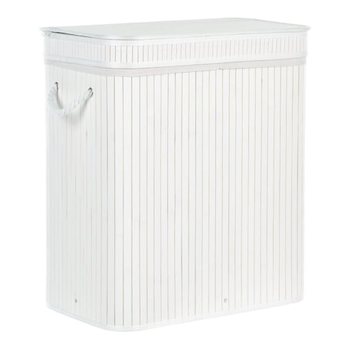 Kosz bambusowy z pokrywką biały KALTHOTA