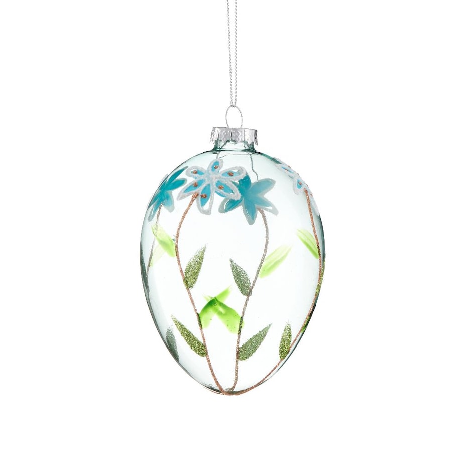 VILLA ITALIA Bombka jajko wielkanocne szkło niebieskie 11,5 cm