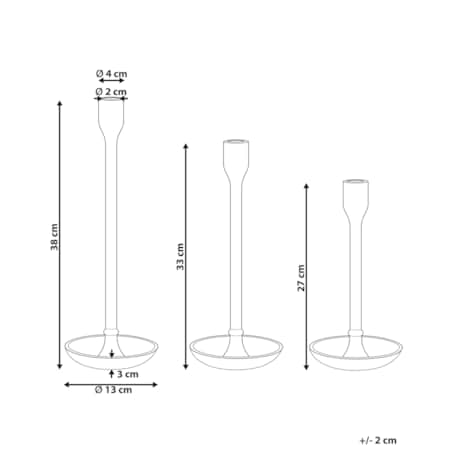 Zestaw 3 świeczników złoty LIWUNG