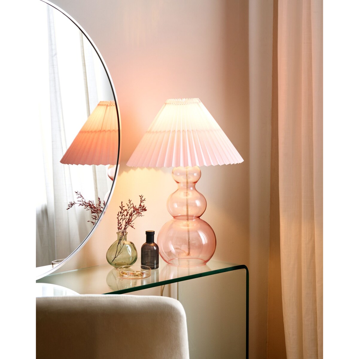 Lampa stołowa SENGWA Szkło Różowy