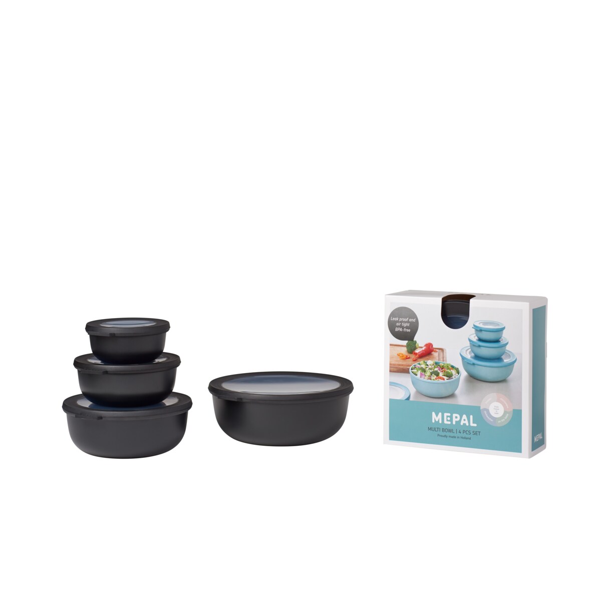 Zestaw 4 misek Cirqula okrągła 350 750 1250 2250 Nordic Black 106232041100