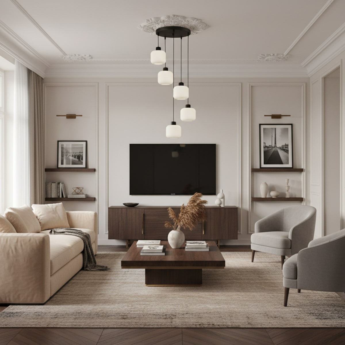 lampa wisząca kaskadowa 5 punktowa edylit do salonu