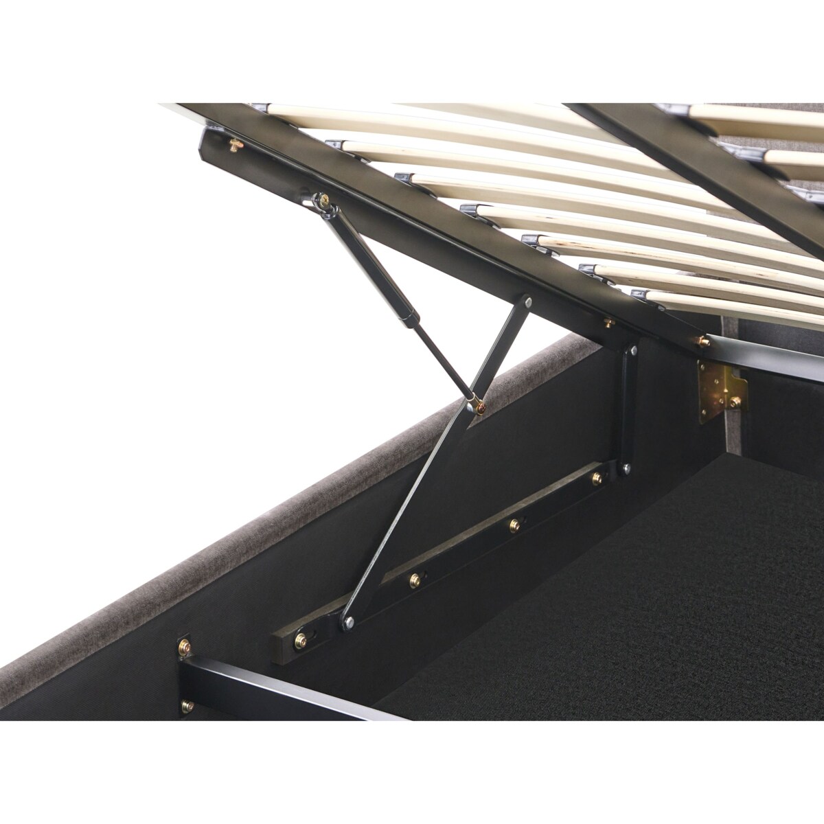 Łóżko z pojemnikiem ARBOIS 140 x 200 cm Beżowoszary