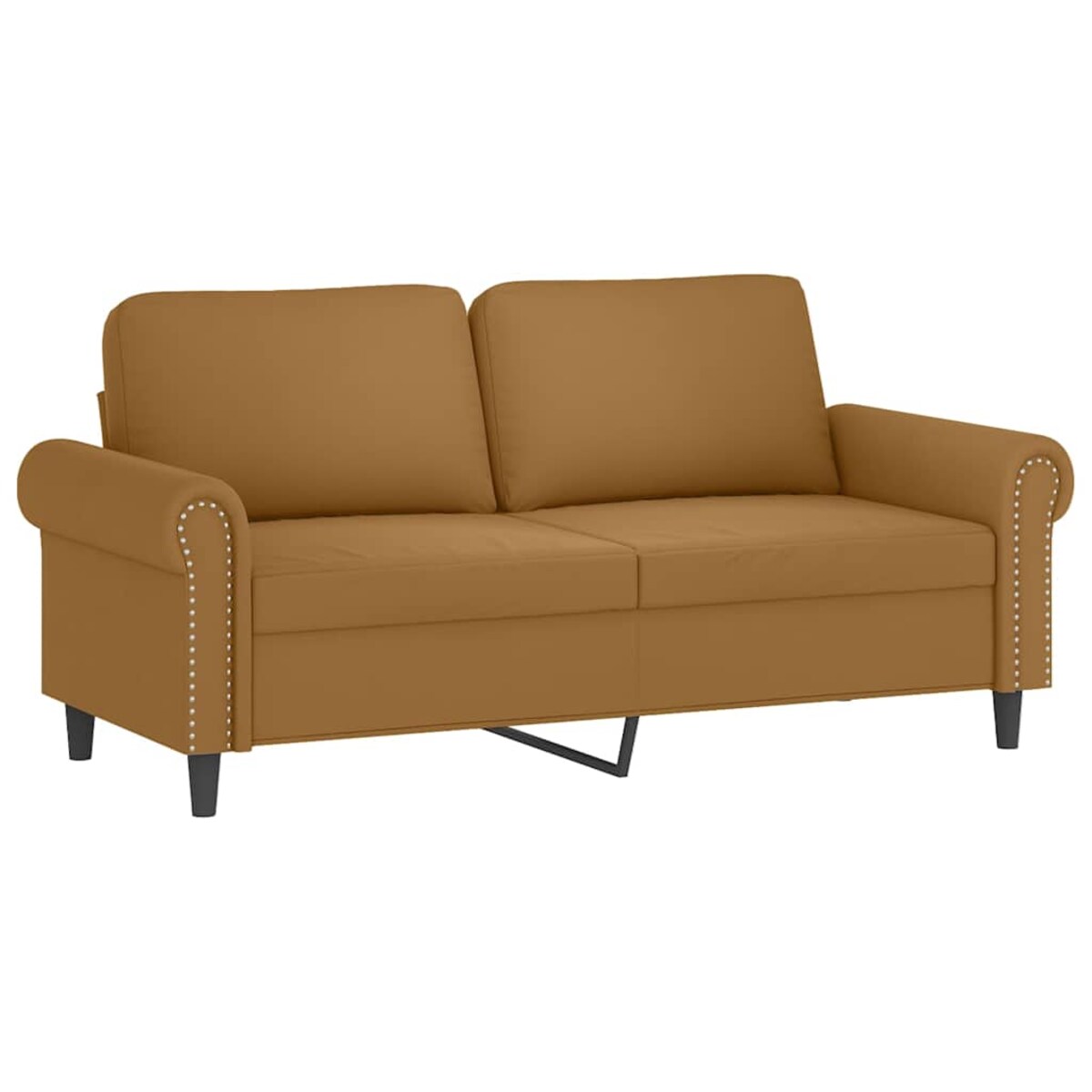 vidaXL 2-osobowa sofa z poduszkami, brązowa, 140 cm, aksamit