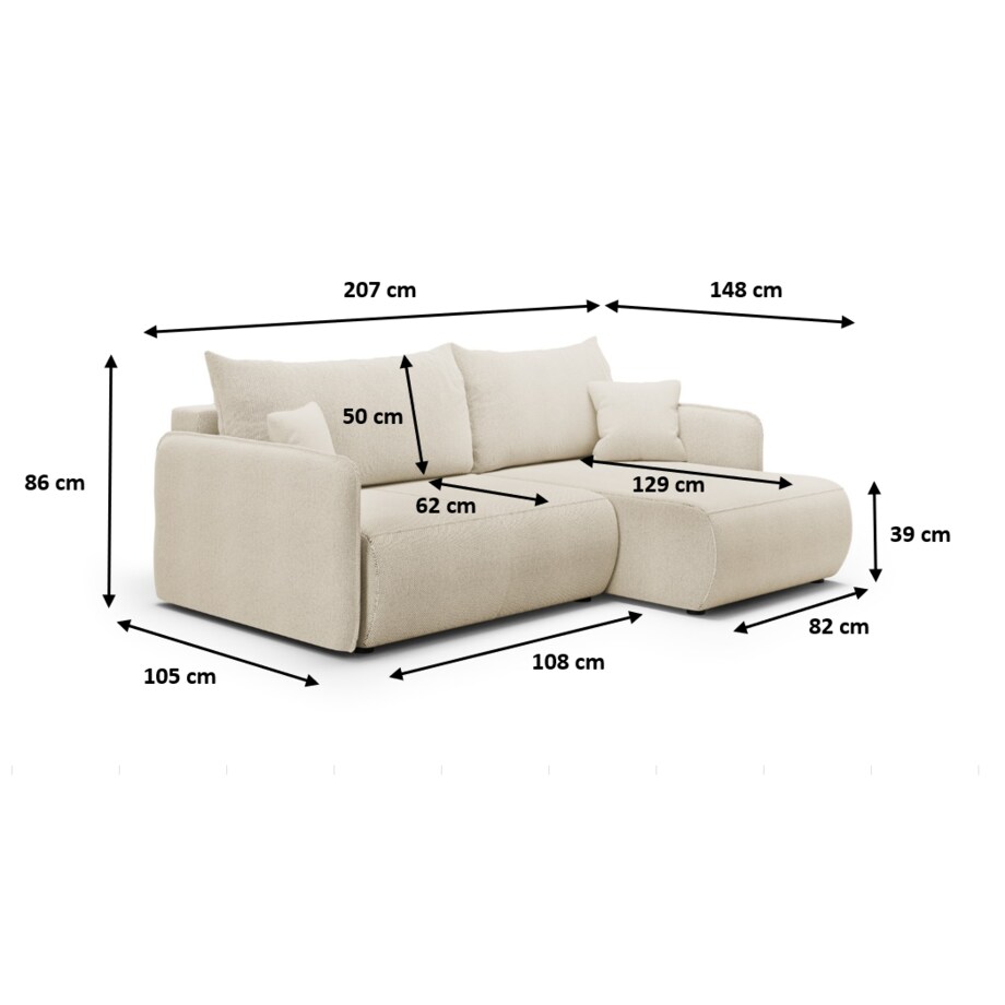 Narożnik FOREST L z funkcją spania Kolor: Curio 48