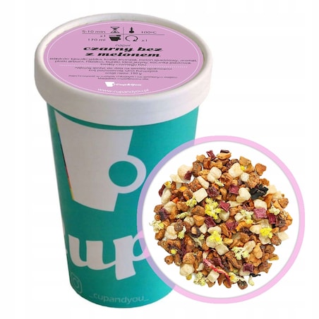 Herbata owocowa CZARNY BEZ Z MELONEM 150g najlepsza sypana napar czarny bez