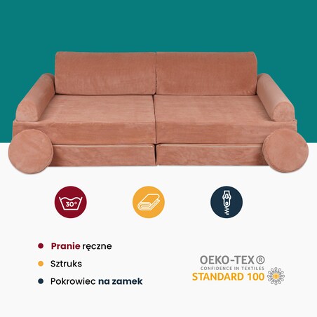 Sofa dla Dzieci Slimcord, Sztruksowa, Beżowa