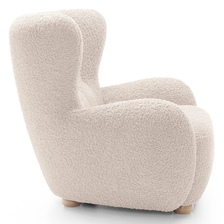 Fotel uszak boucle 91x88x100 cm POLTRONA jasnobeżowy