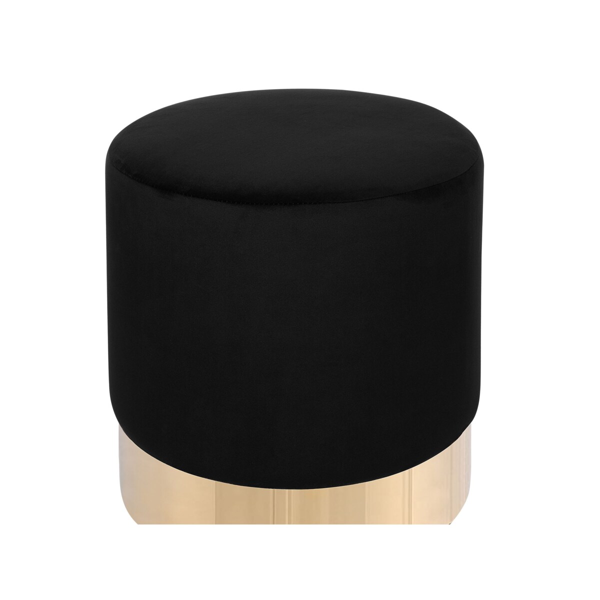 Puf welurowy ⌀ 39 cm czarny SOPHIA