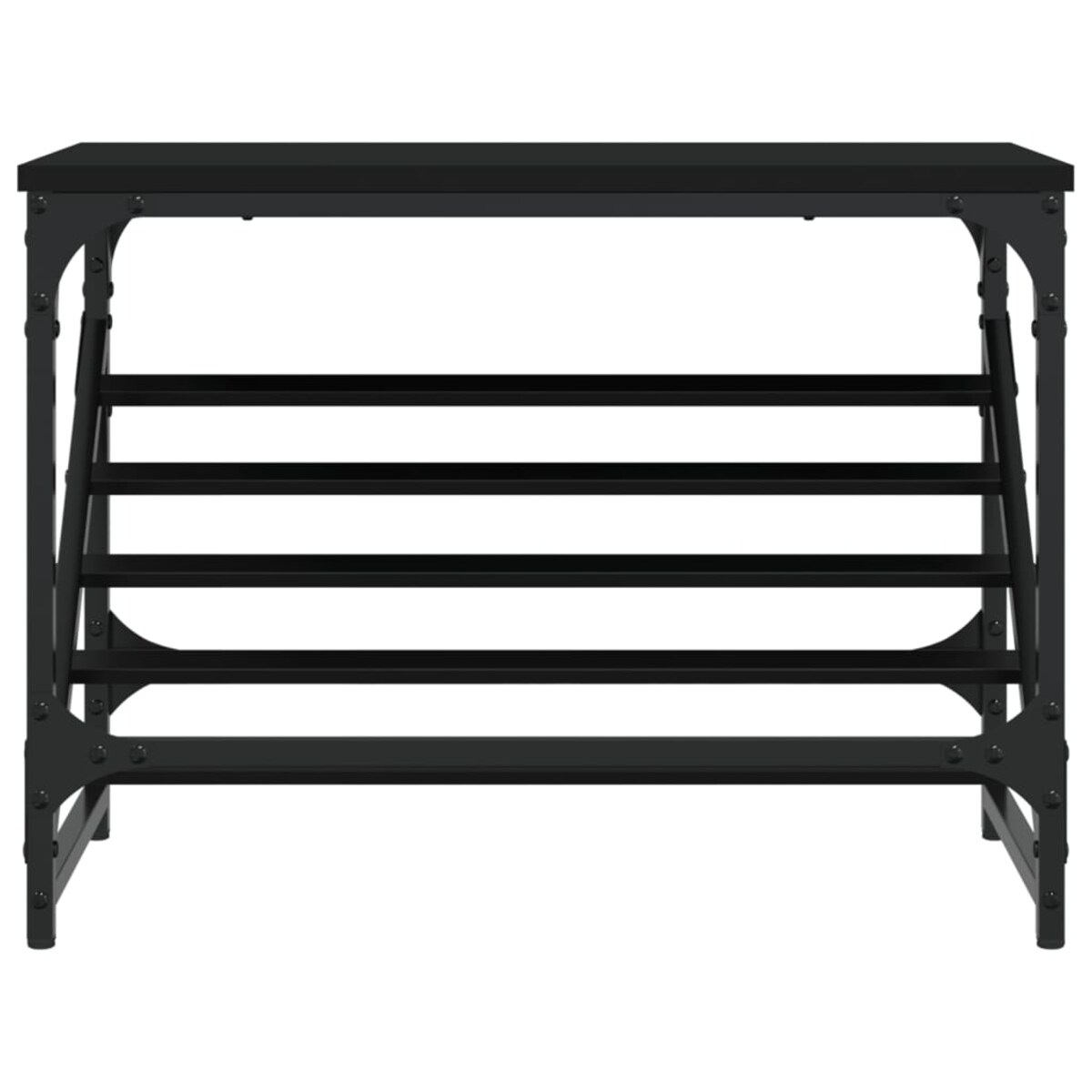 vidaXL Stojak na buty, czarny, 60x30x45 cm, materiał drewnopochodny