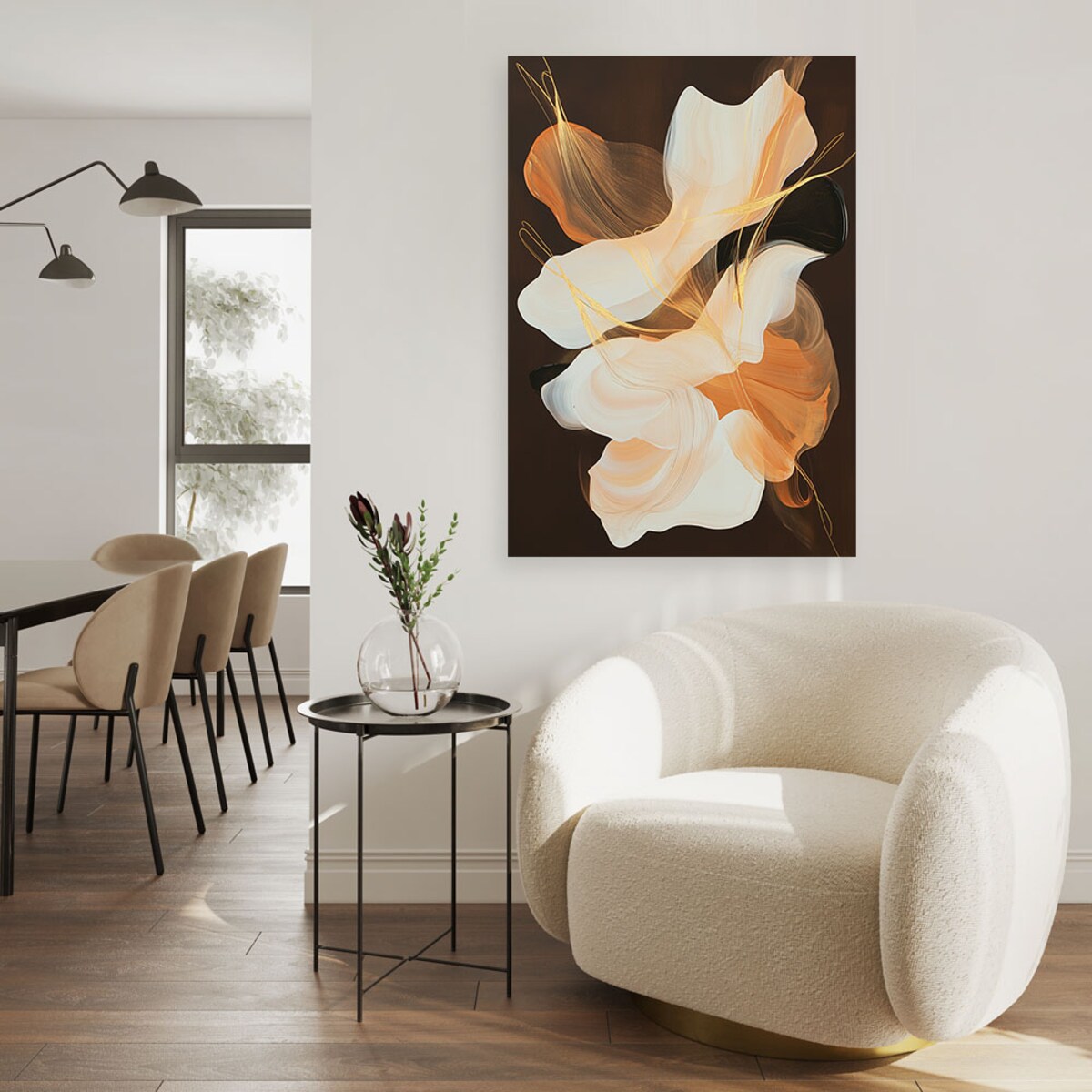 Feeby Obraz do salonu, Abstrakcja Kształty Plamy Pomarańczowy 80x120