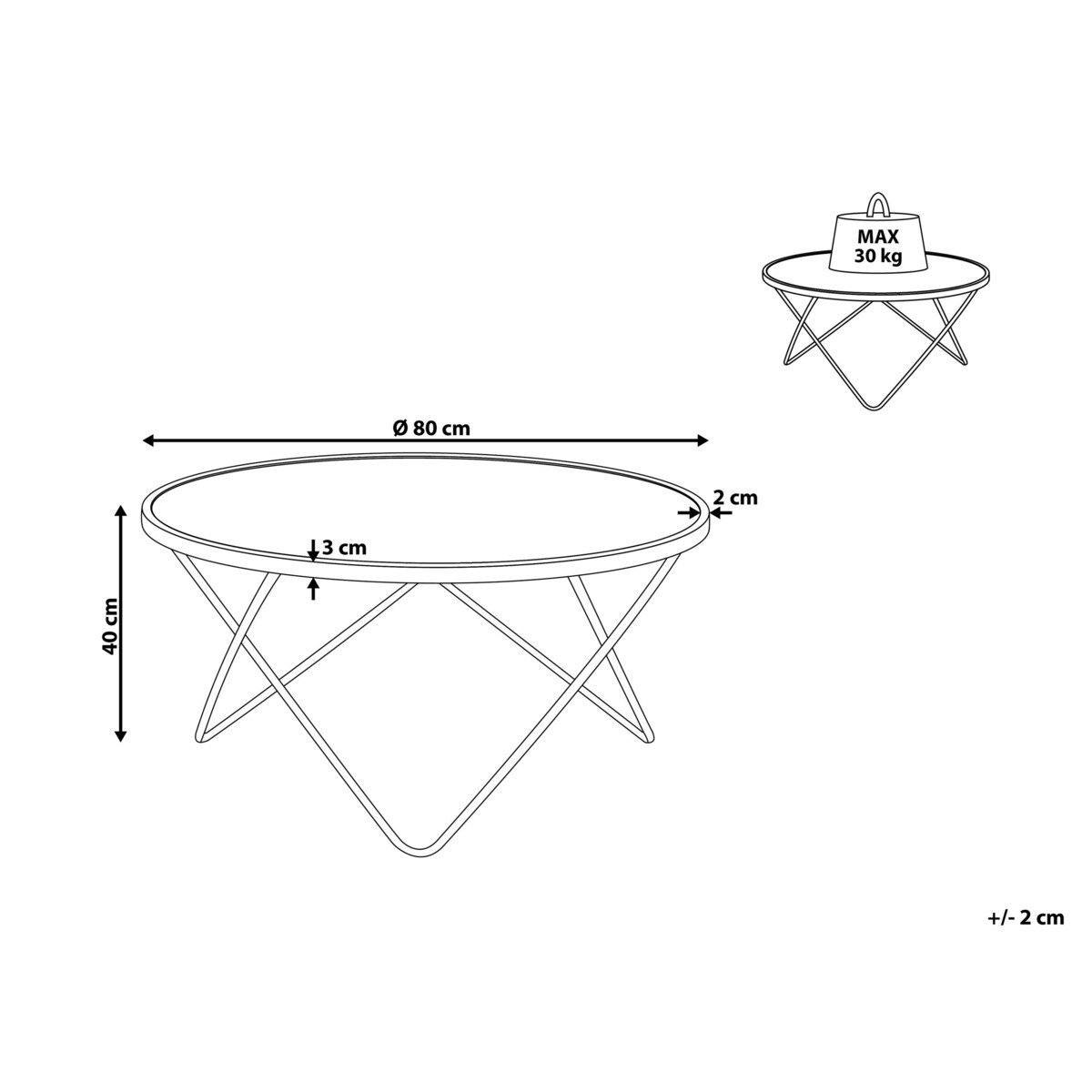 Stolik kawowy efekt marmuru biało-srebrny MERIDIAN II